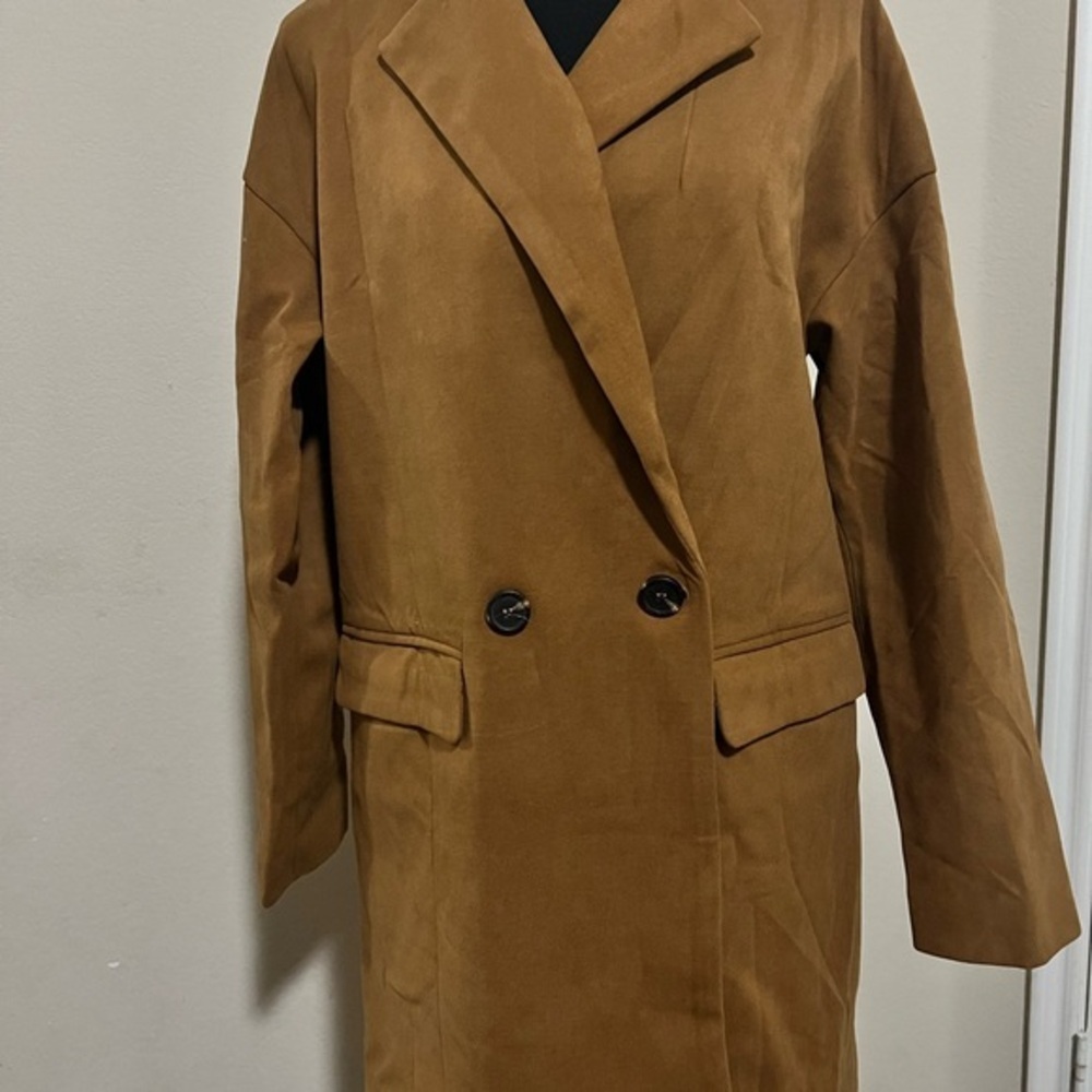 Women's Double-Breasted Brown Coat